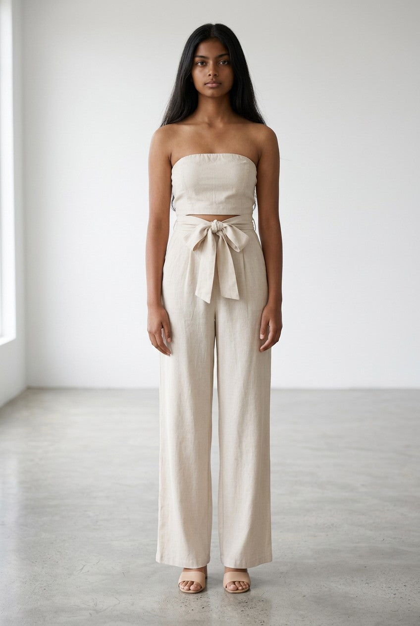 Women's Chic Strapless Jumpsuit | Flattering Wide-Leg Design 7