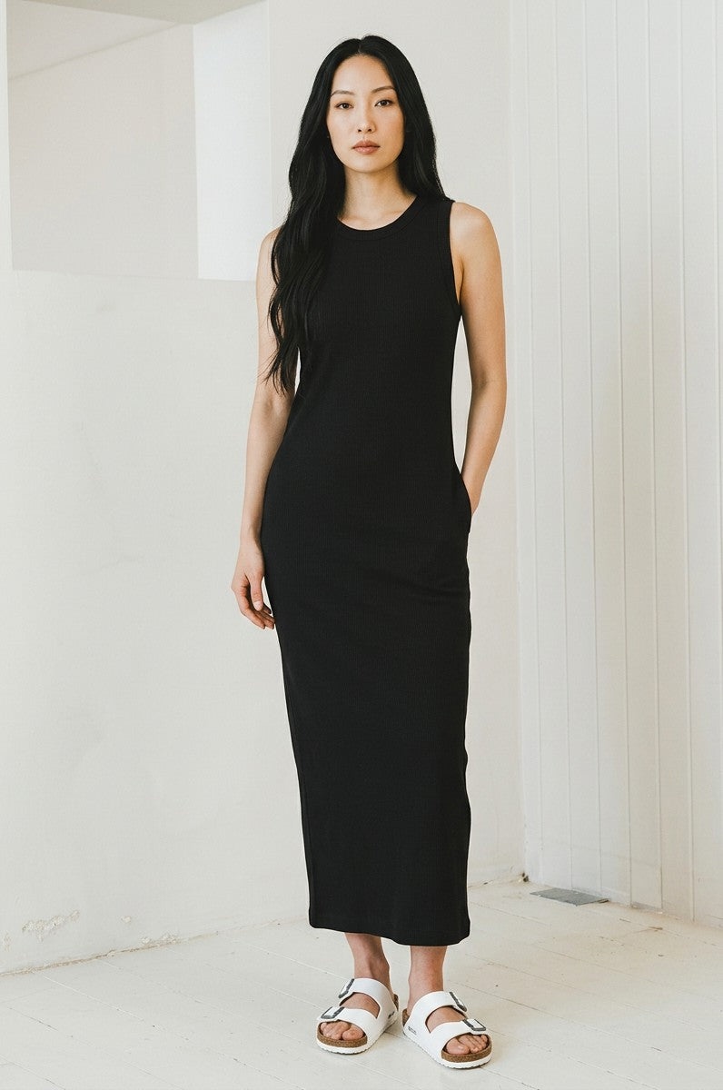 Women's Soft Ribbed Knit Midi Dress | Chic Sleeveless Casual Dress 3