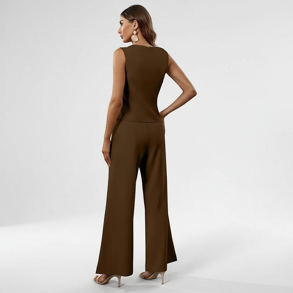 Mia Co Ord Set Women | Stylish Structured Vest & Wide-Leg Trousers for Versatile Day-to-Night Wear 6