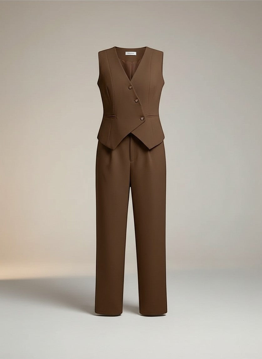 Mia Co Ord Set Women | Stylish Structured Vest & Wide-Leg Trousers for Versatile Day-to-Night Wear 3