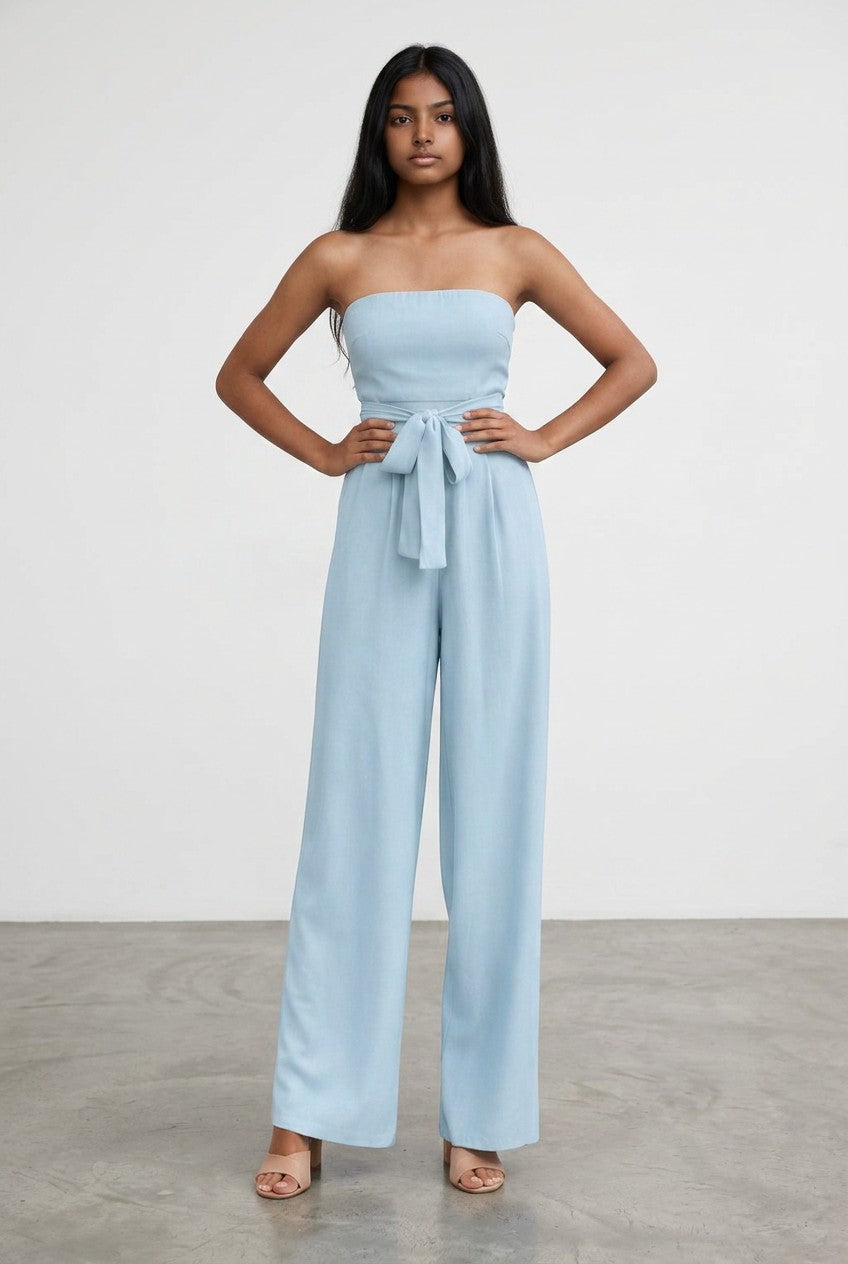 Women's Chic Strapless Jumpsuit | Flattering Wide-Leg Design 8