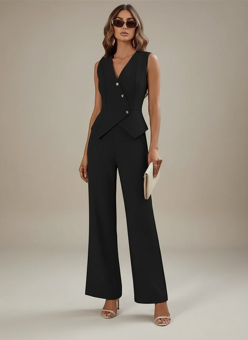 Mia Co Ord Set Women | Stylish Structured Vest & Wide-Leg Trousers for Versatile Day-to-Night Wear 4