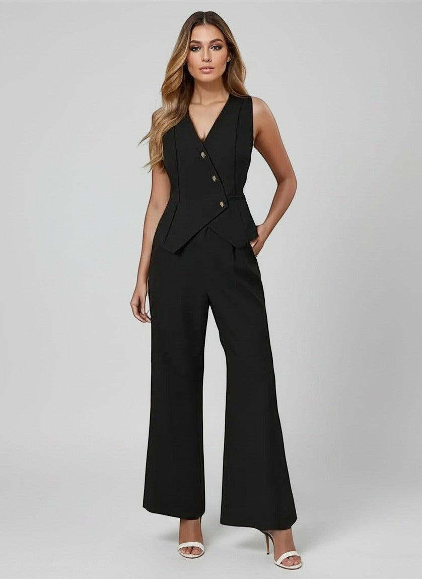 Mia Co Ord Set Women | Stylish Structured Vest & Wide-Leg Trousers for Versatile Day-to-Night Wear 1