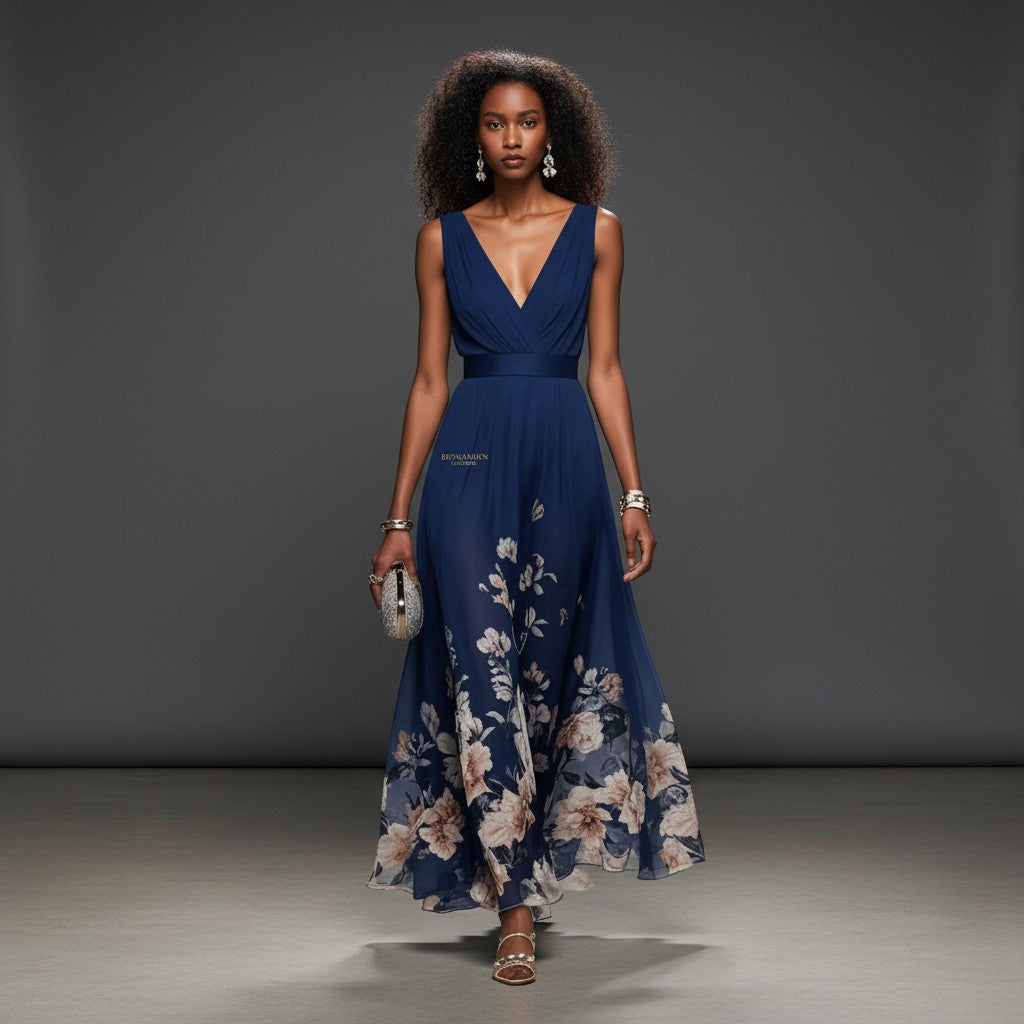 Sophia Collection | Women's Floral Maxi Dress with Flattering V-Neckline | Elegant Wedding Guest Dress for Summer Occasions 2