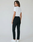 Women’s high-waisted wide-leg trousers, black, back view