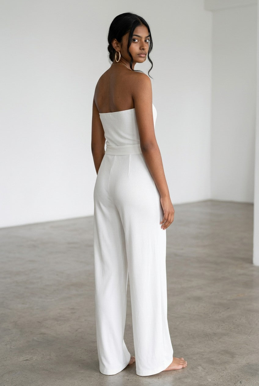 Women's Chic Strapless Jumpsuit | Flattering Wide-Leg Design 2