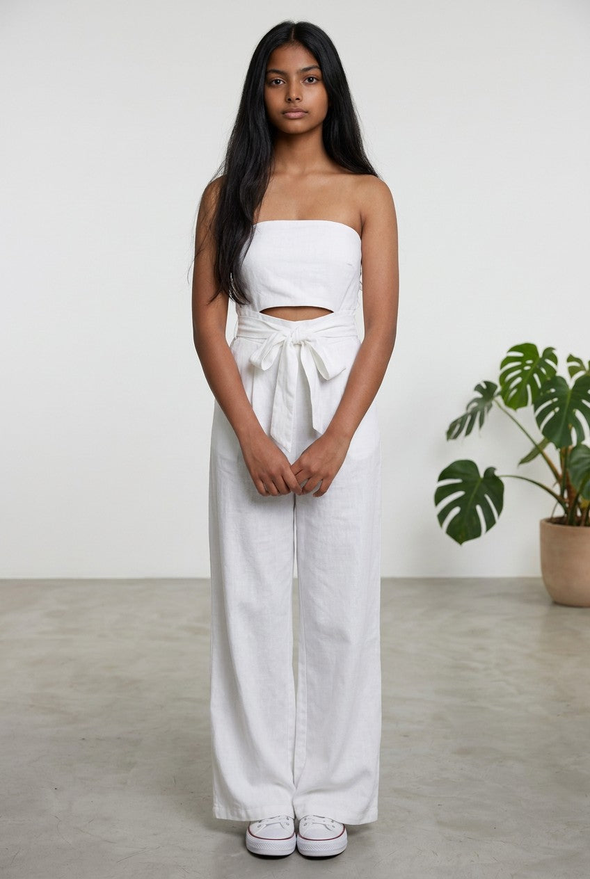 Women's Chic Strapless Jumpsuit | Flattering Wide-Leg Design 1